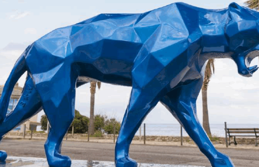 sculpture panthère bleue de Richard Orlinski