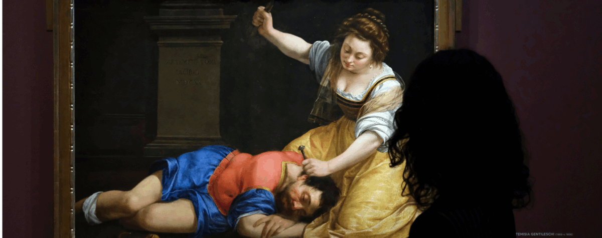 tableau Artemisia Gentileschi, Yaël et Siséra, 1620, Huile sur toile, 93 x 128 cm