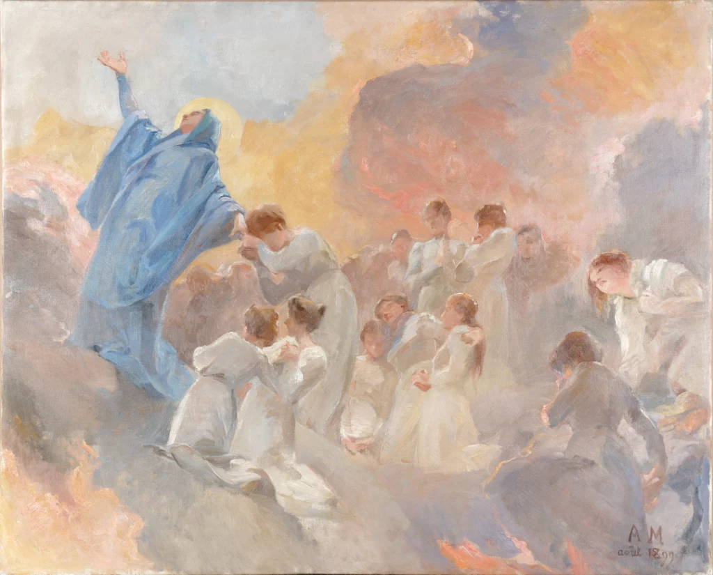 La vierge conduisant au ciel les victimes de la Charité 
Exposition Albert Maignan Musée de picardie Article Art Mag
