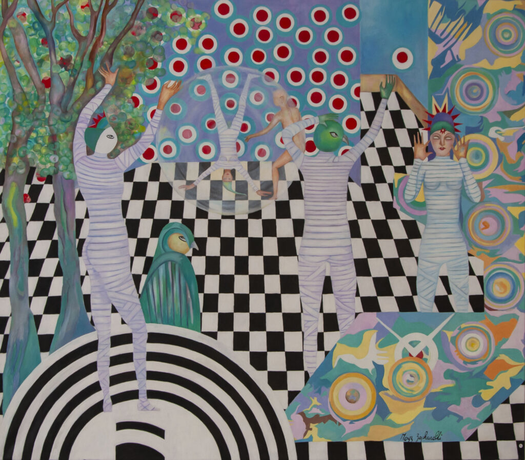 Tableau de Mezz Zapharelli 
La bulle : l’instant suspendu, la respiration qui précède l’éclair.