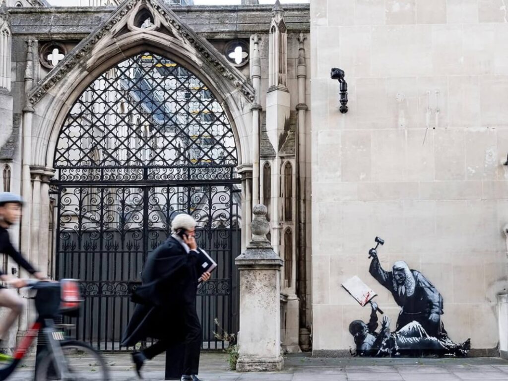 Publication Instagram sur le compte de Banksy. Royal Courts of Justice, Londres, 08 septembre 2025