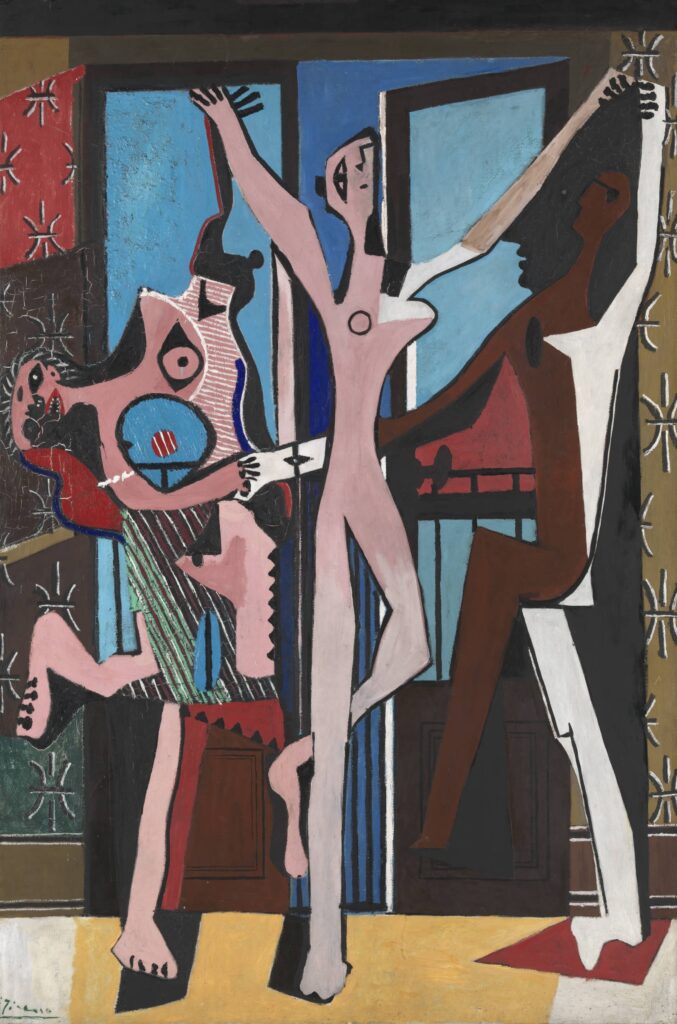 The Three Dancers (1925) by Pablo Picasso, surrealist masterpiece featured at Theatre Picasso exhibition, Tate Modern, London 2025.