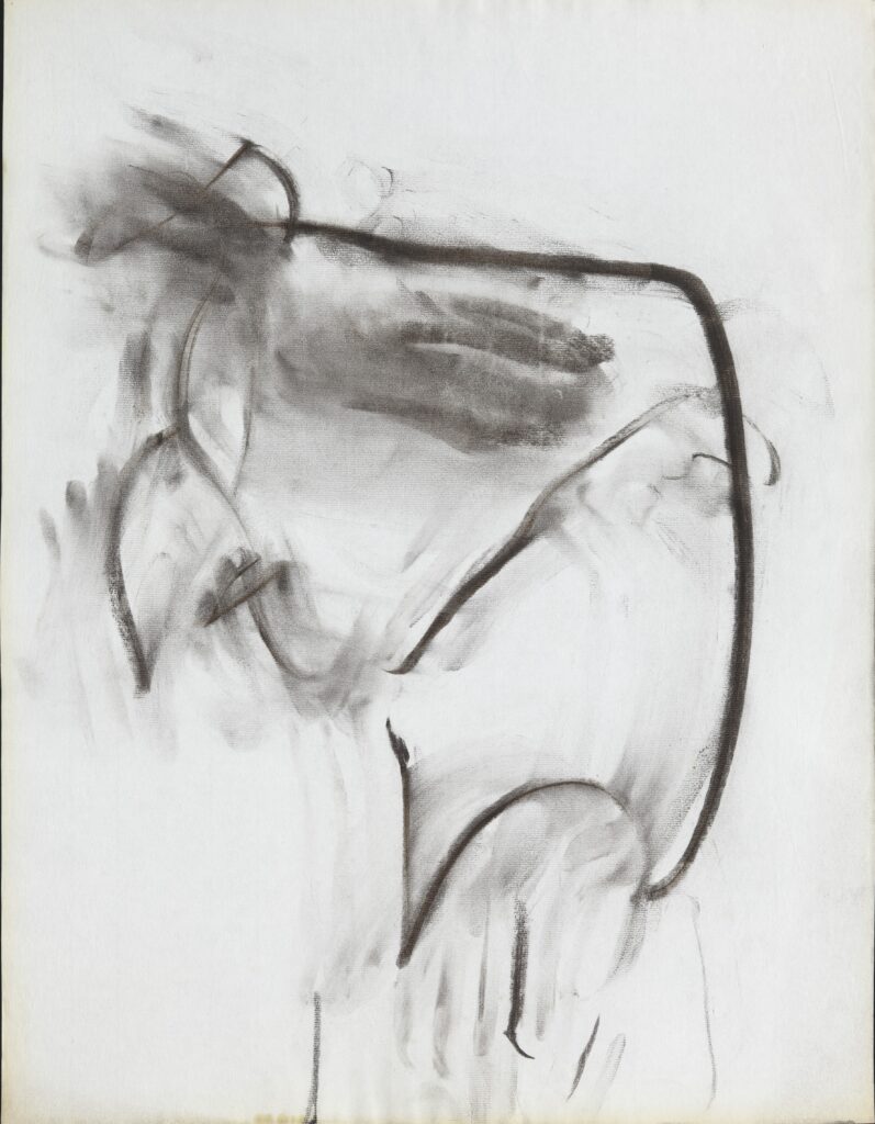 Charcoal sheet: summary lines, suggested volumes, large white reserves.
MUba Tourcoing Art Mag