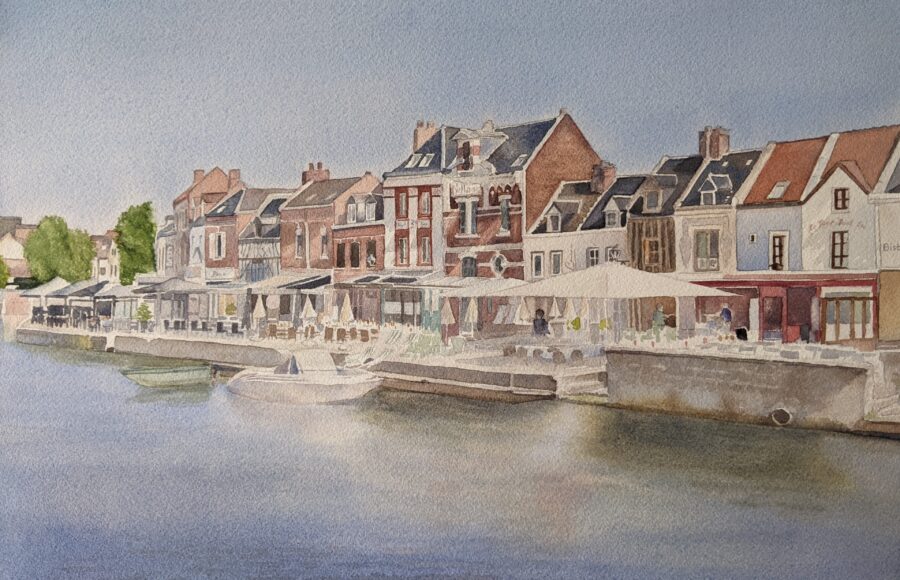 aquarelle de rosine le noane Quai Bélu Amiens
