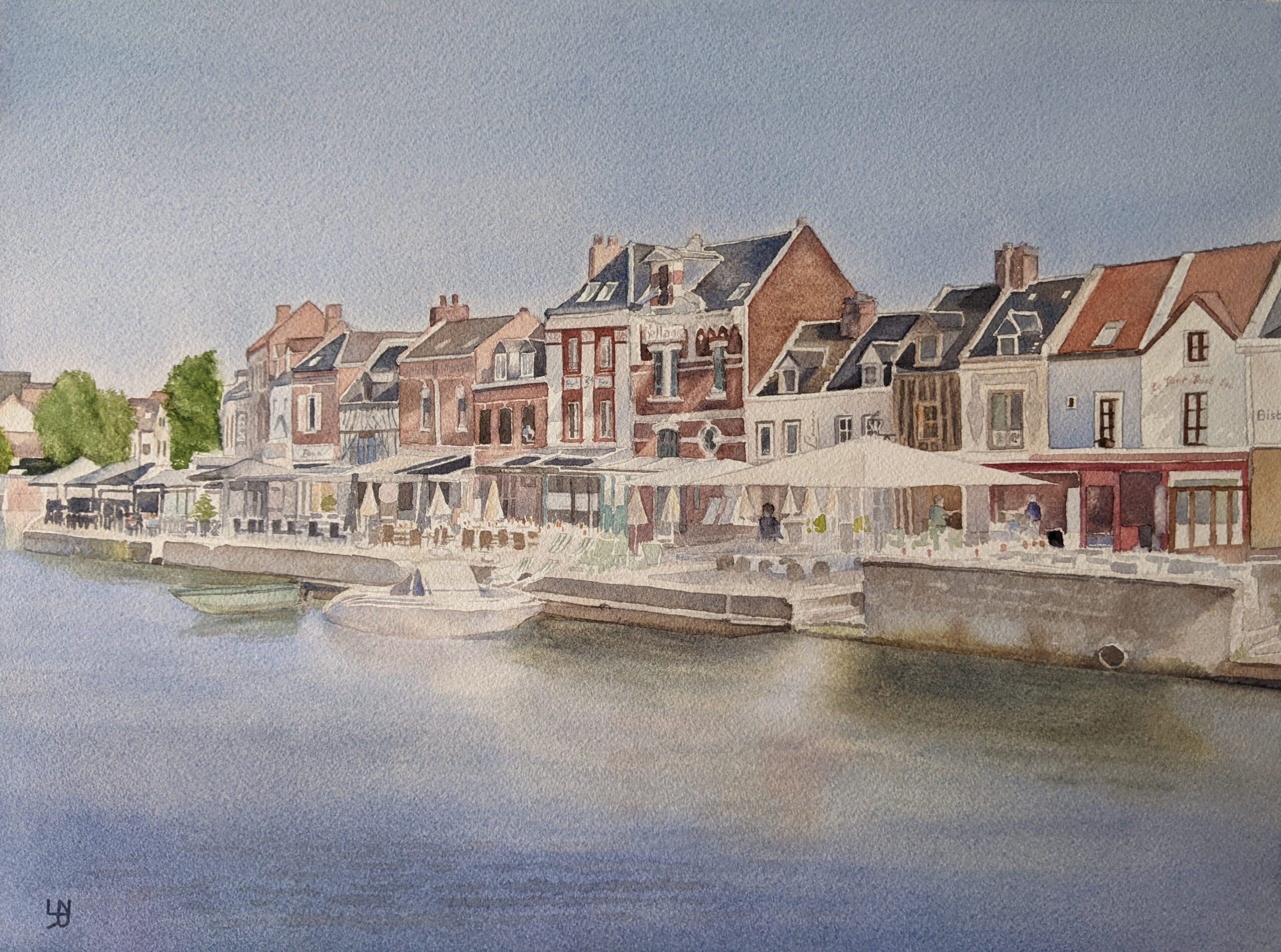 aquarelle de rosine le noane Quai Bélu Amiens