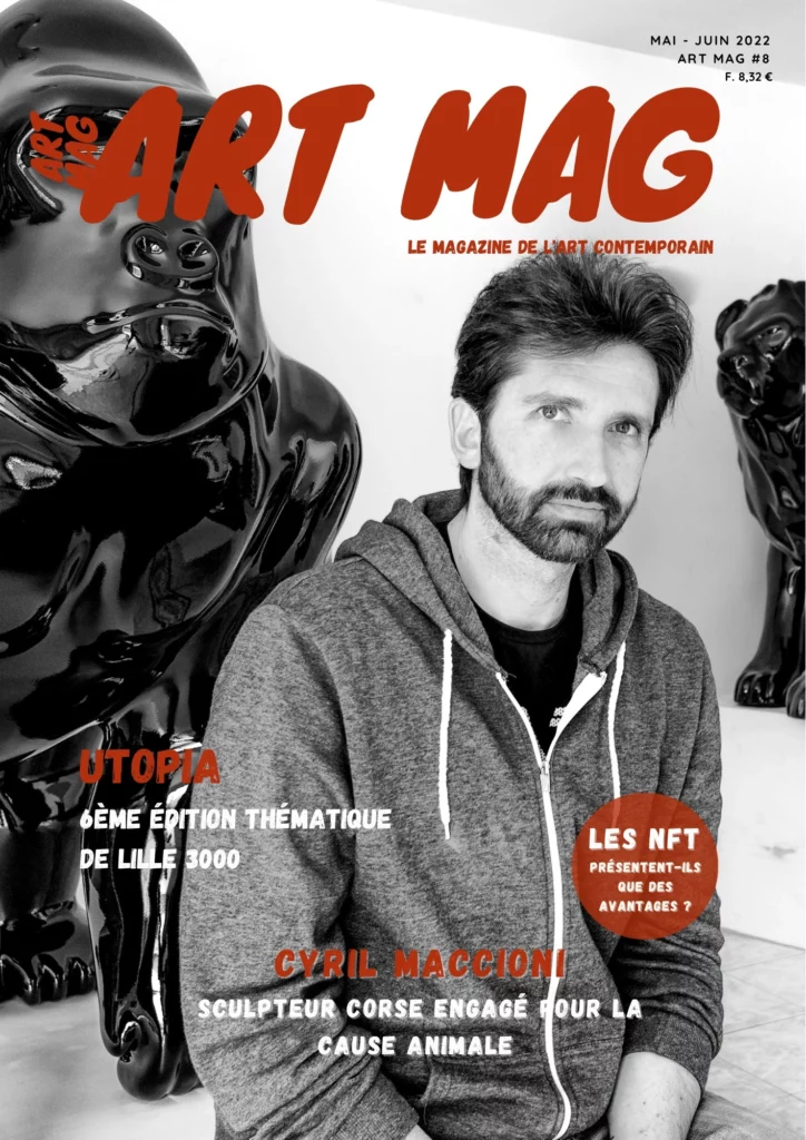 Couverture du magazine Art Mag 8 International numéro  mai juin 2022 avec Cyrile Maccioni