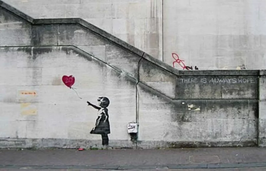 oeuvre de banksy girl with balloon