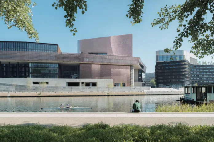 Large - panorama, Photographie ©Nicolas Trouillard, Île Seguin, Boulogne-Billancourt, France. ©RCR Arquitectes et CALQ